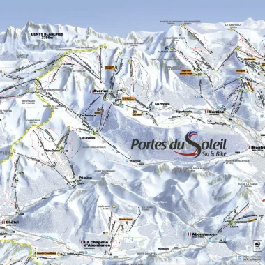 Plan des pistes domaine Portes du Soleil