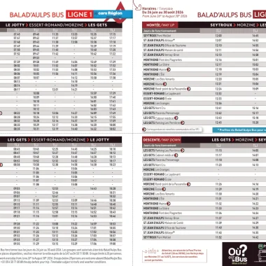 Horaires Balad&rsquo;Aulps Bus Eté 2026